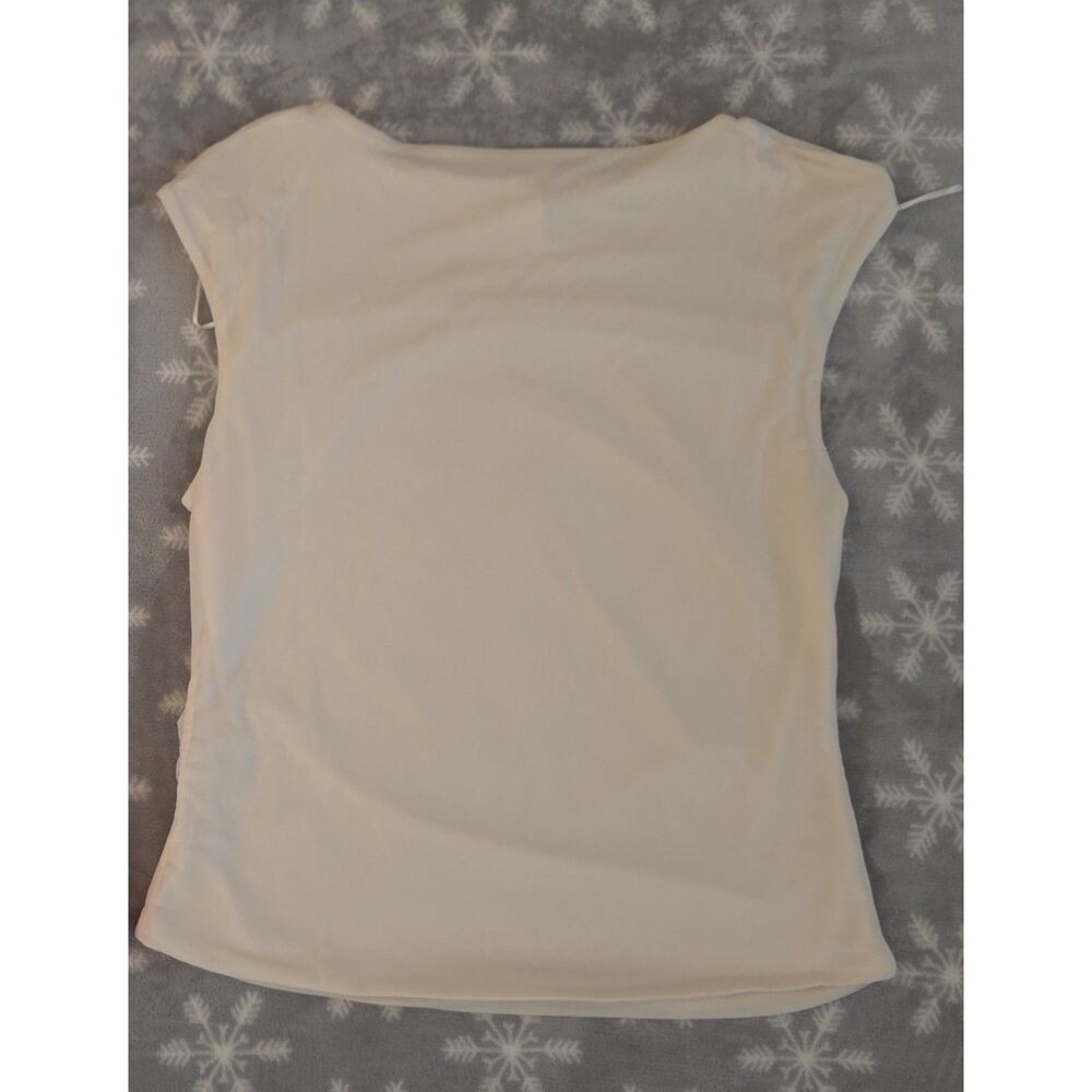 H&M Cream Ruched Blouse – Size M – Fall Minimal Chic Essential - Picture 4 of 6